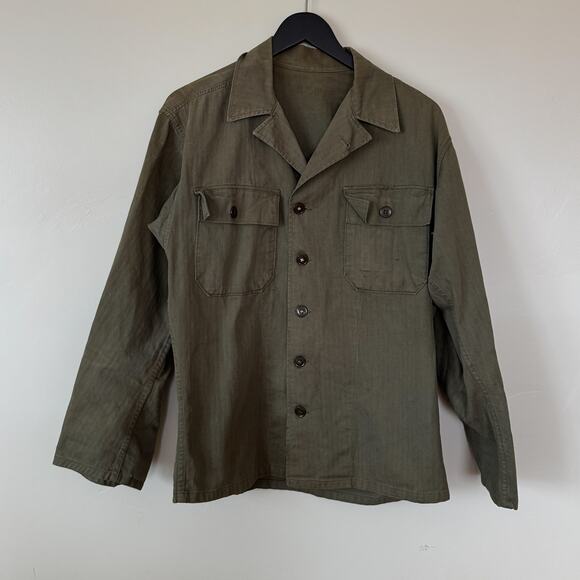Vintage 1940s WWII U.S. Army military HBT jacket sz M - Picture 1 of 4